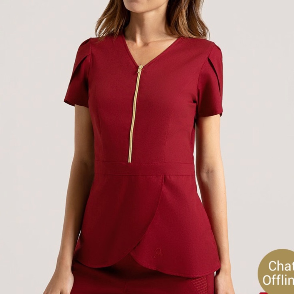 Jaanuu Deep Red Scrub Set